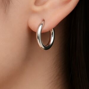 Elegant Sterling Silver Hoop Earrings